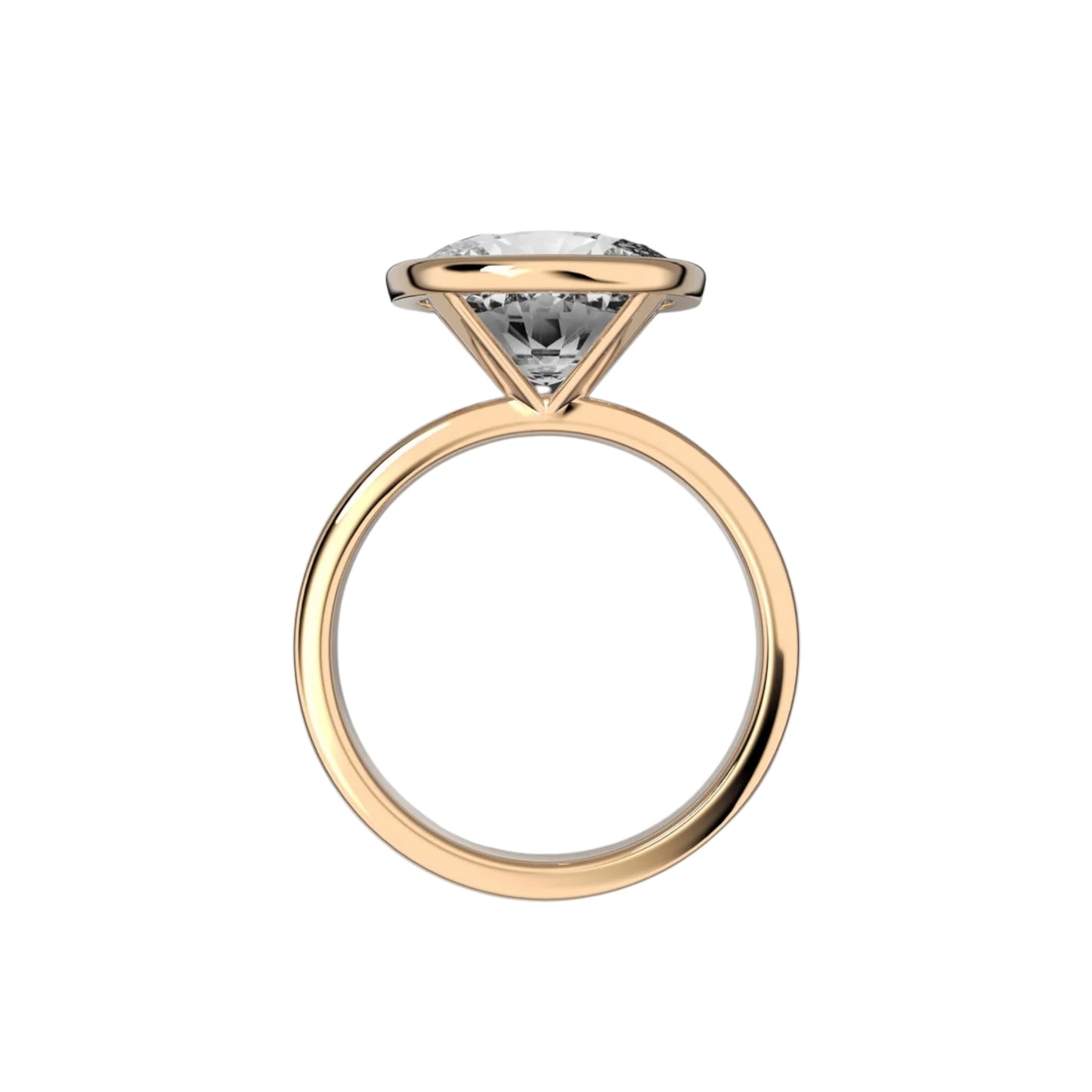 East West Elongated Cushion Bezel Ring with Cigar Band