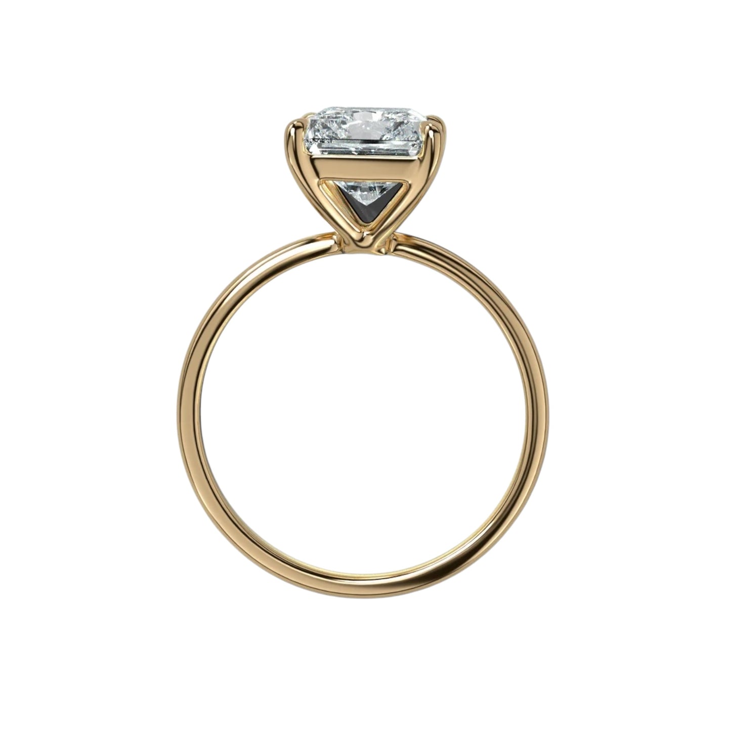 Radiant Four Claw Ring With Thin Band