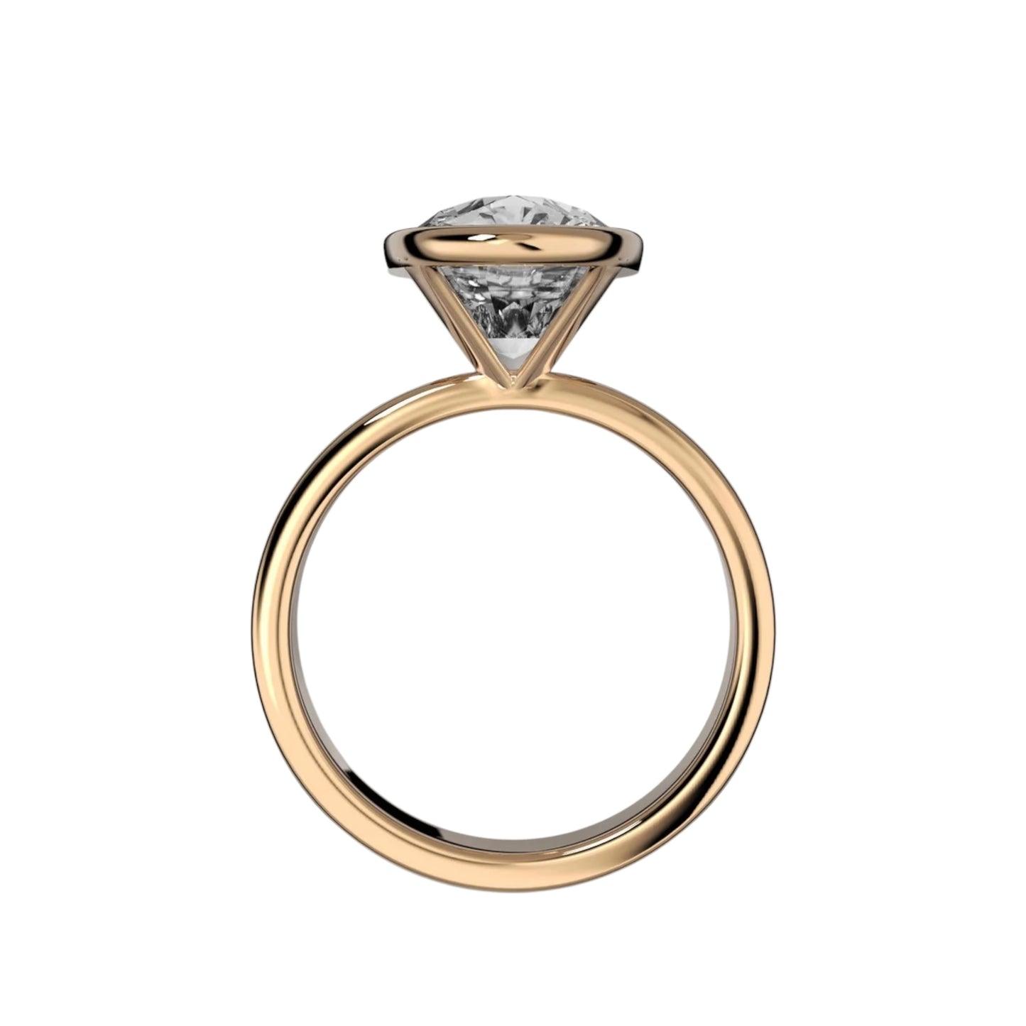 Cushion Bezel Ring with Cigar Band