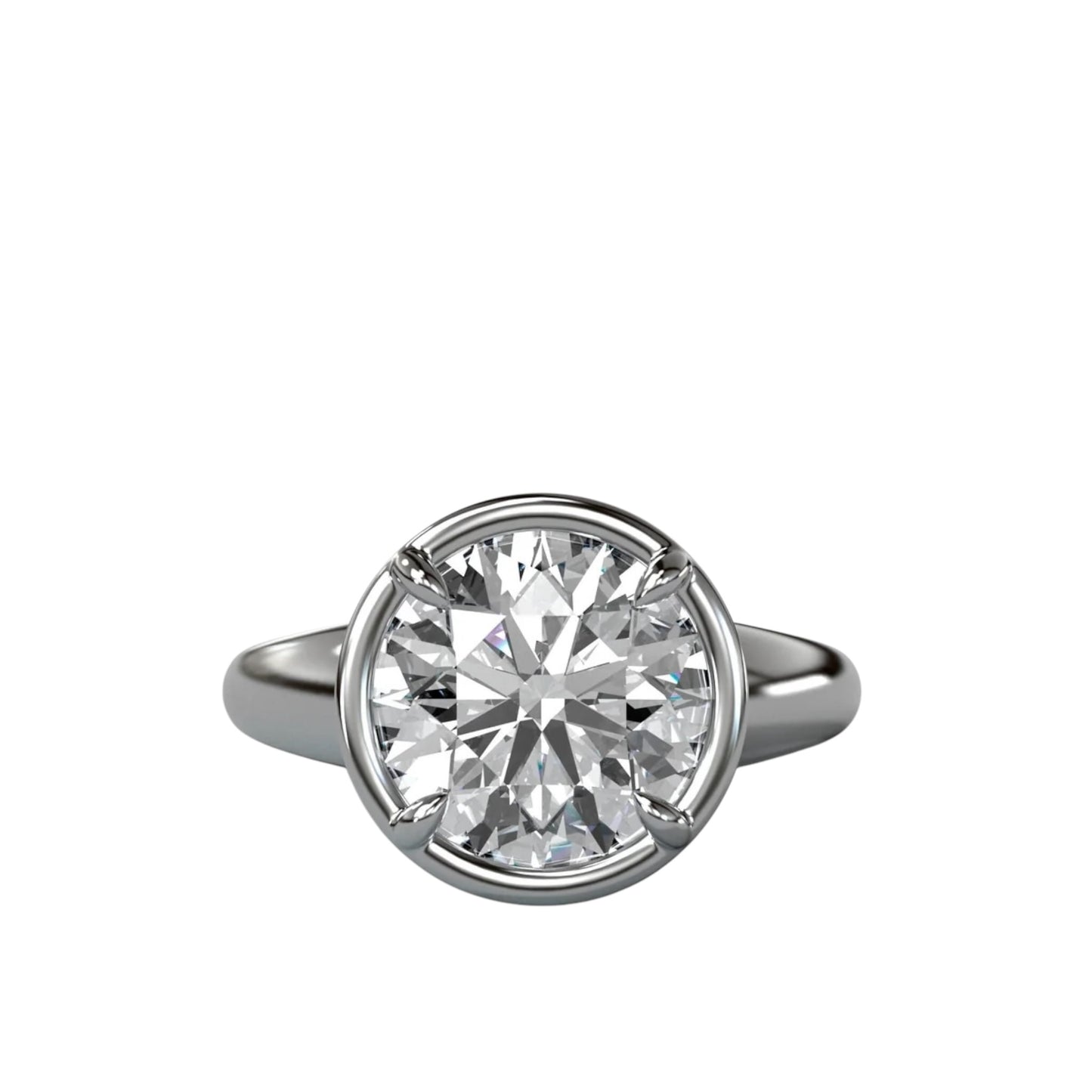 Round Bezel & Claw Duo Ring