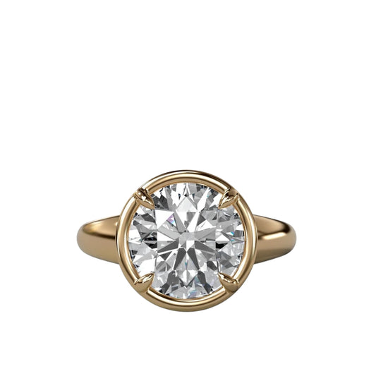 Round Bezel & Claw Duo Ring